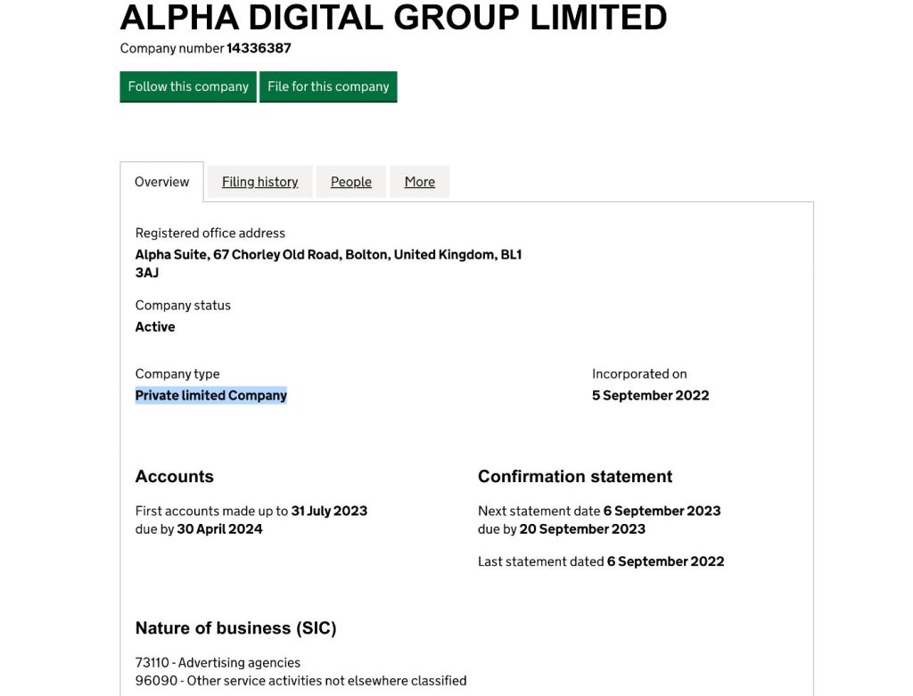Alpha Digital Group Company