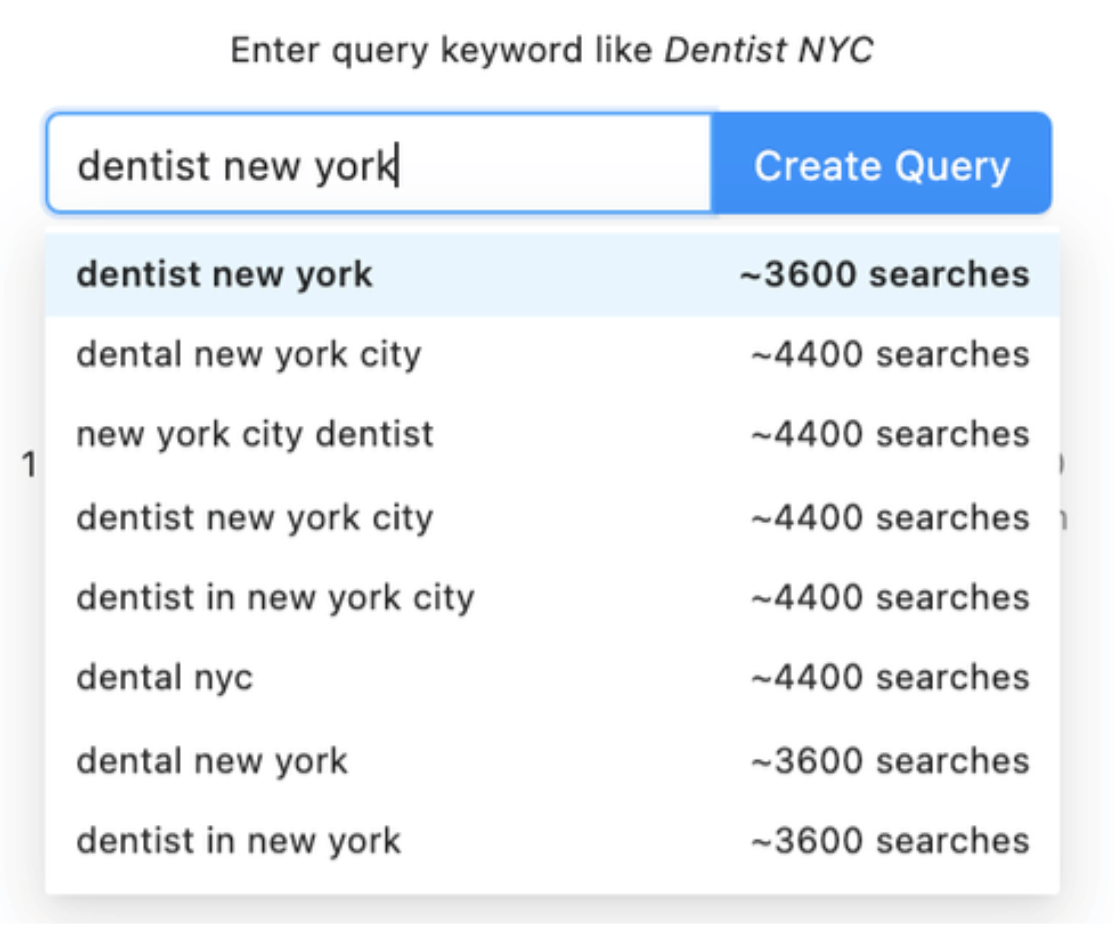 GMB Keyword Volume Searches