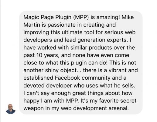 Mass.Page MPP Plugin Testimonial